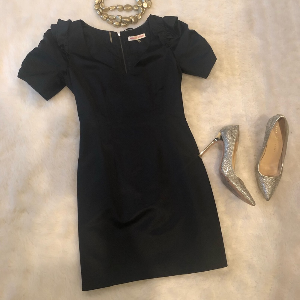 Rebecca Taylor structured black mini dress